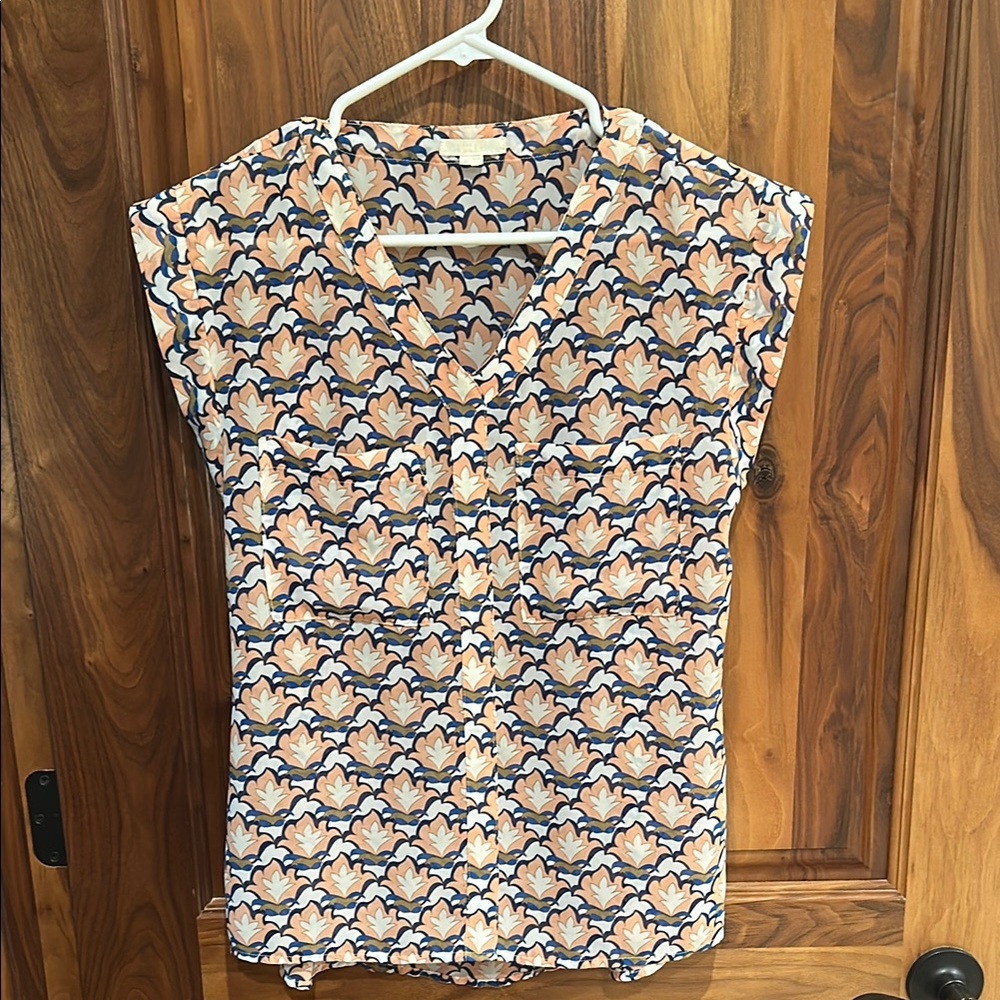 Tulle Floral Patterned Women's Top - Size Medium